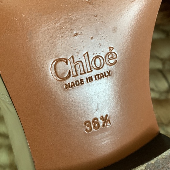 Authentic Chloé Patent Leather Bow Mule Loafer Flats, Size 36.5 - Picture 11 of 13